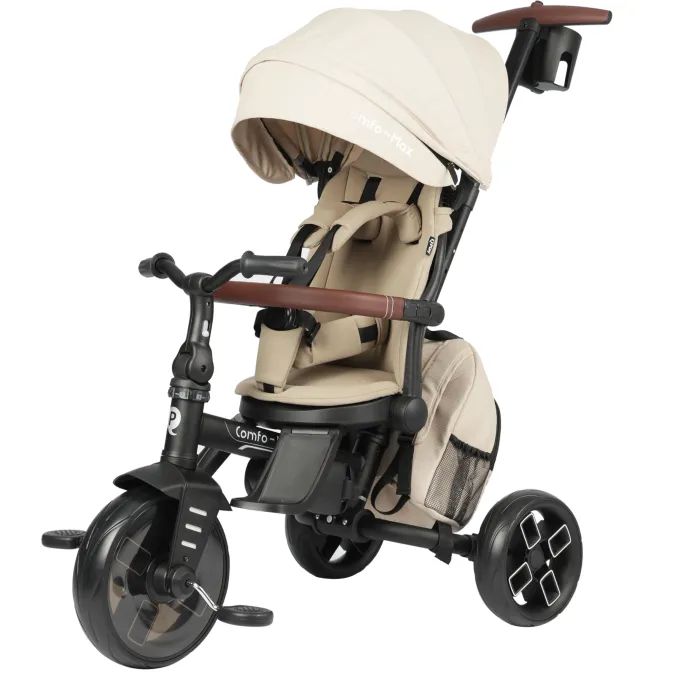 Детский велосипед QPlay Comfo Max складаний триколісний Beige (T70 ComfoMaxBeige) изображение 2