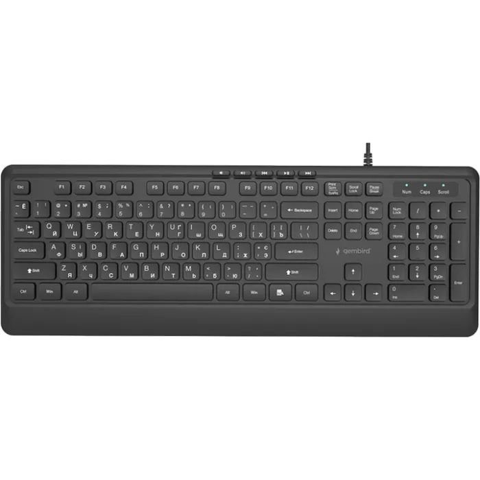 Клавіатура Gembird Slim Multimedia USB Black (KB-MCH-05-CYRL)