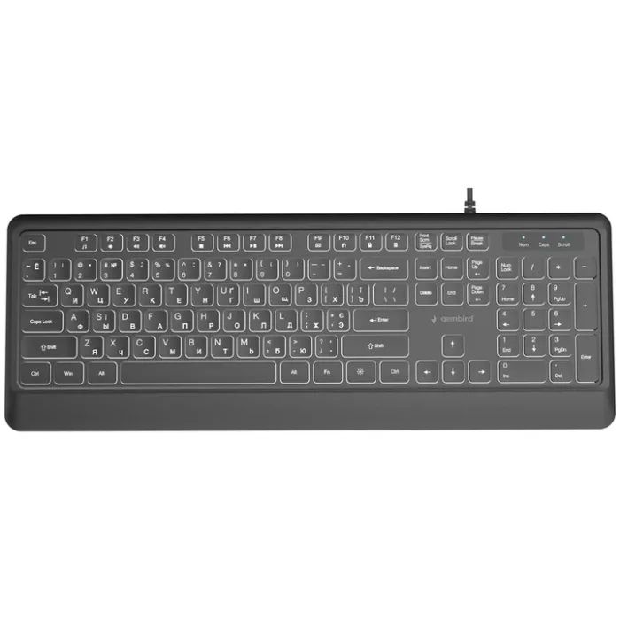 Клавіатура Gembird Slim Multimedia USB Black (KB-MCH-05-CYRL) зображення 2