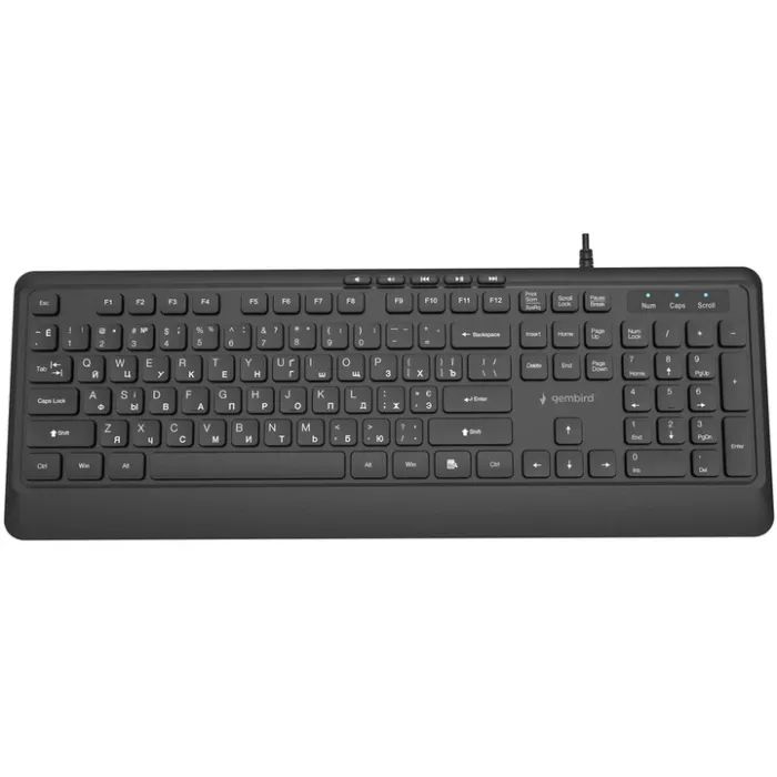 Клавіатура Gembird Slim Multimedia USB Black (KB-MCH-05-CYRL) зображення 3
