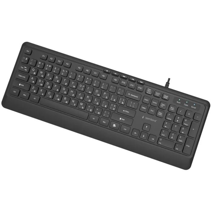 Клавіатура Gembird Slim Multimedia USB Black (KB-MCH-05-CYRL) зображення 5