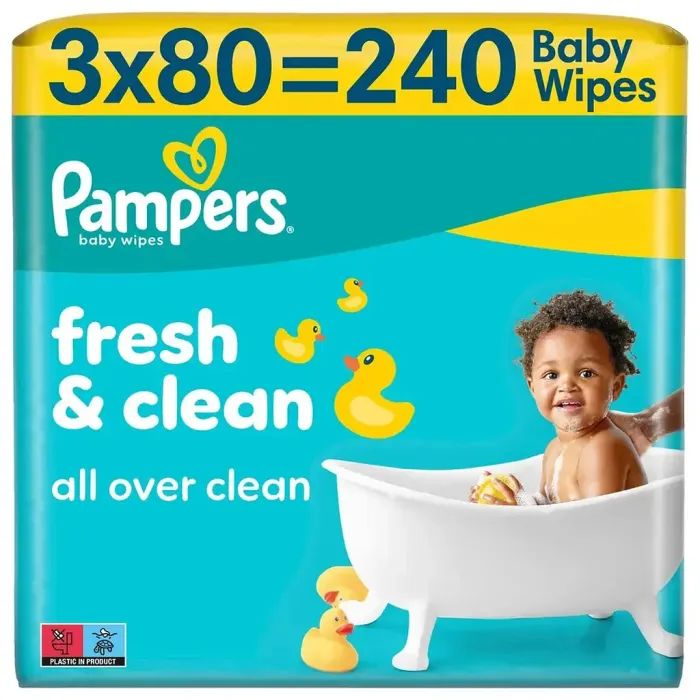 Детские влажные салфетки Pampers Fresh Clean2x80 шт (160 шт) (8006530135269)