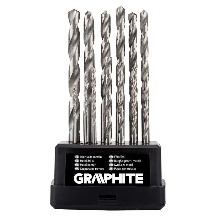 Набор сверл Graphite по металлу, HSS-G, 1.5–6.5мм, кейс, 13шт (54T915)