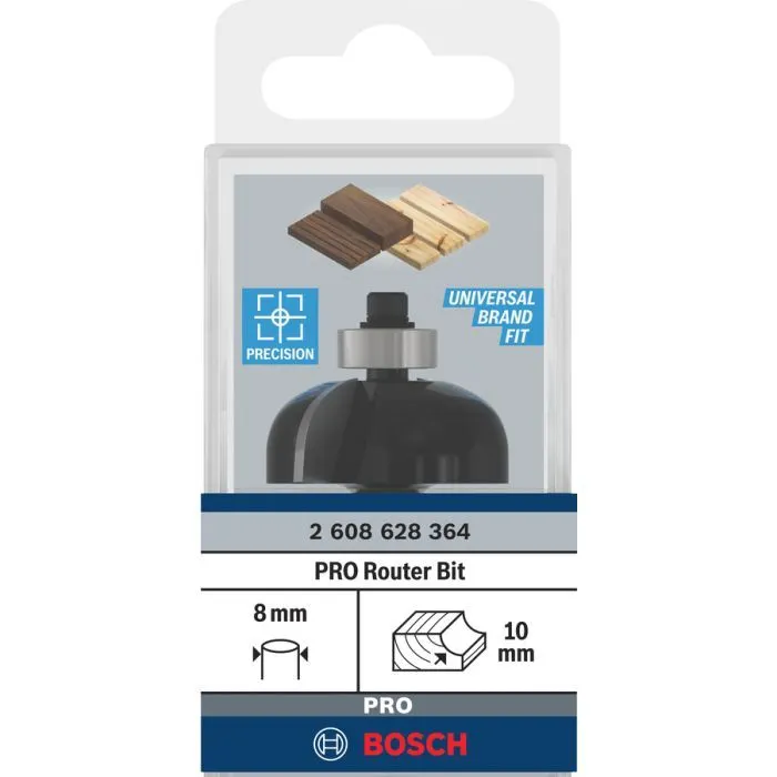 Фреза Bosch Professional, Std S8, галтельна, R10, D32.7, L14 (2.608.628.364) зображення 2