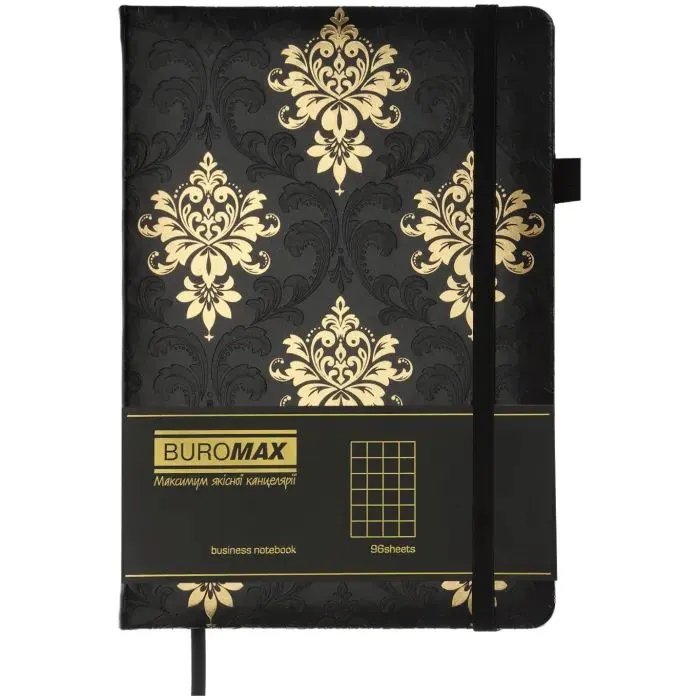 Книга записна Buromax ROYAL, А5, 96 аркушів, клітинка, чорний (BM.295125-01) зображення 2
