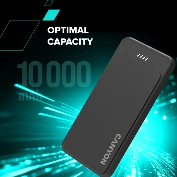 Батарея универсальная Canyon OnPower 100 10000mAh, 5В/2А, Black (CNS-CPB100B) изображение 6