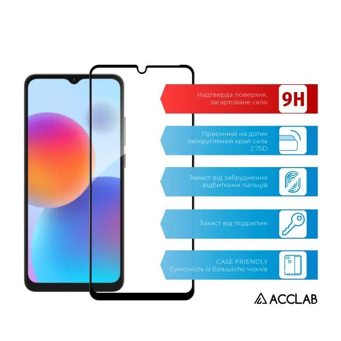 Скло захисне ACCLAB Full Glue ZTE Blade A52 Black (1283126545481) зображення 3