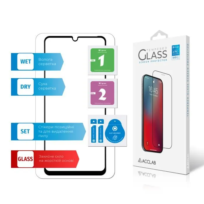 Скло захисне ACCLAB Full Glue ZTE Blade A52 Black (1283126545481) зображення 7
