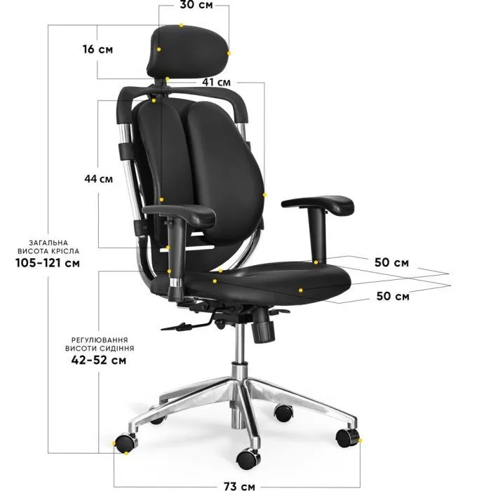 Офісне крісло Mealux Mentor Duo Black (Y-550 KB Duo) зображення 3