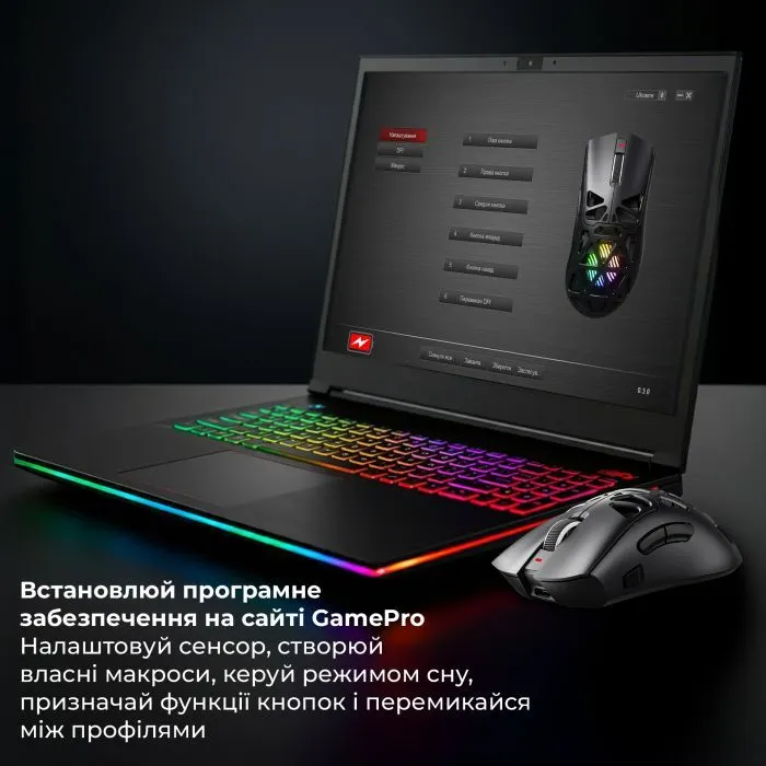 Мишка GamePro Genesis Hollow Wireless/Bluetooth/USB White (GM870HW) зображення 11