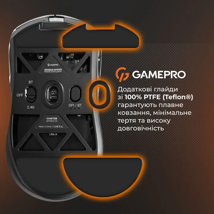 Мишка GamePro Genesis Hollow Wireless/Bluetooth/USB White (GM870HW) зображення 12
