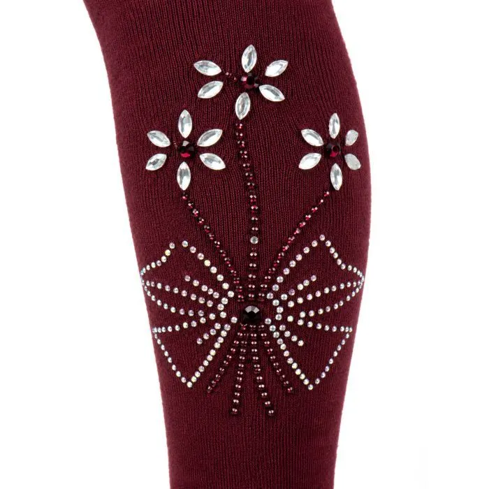 Колготки детские BNM с цветами из страз (M0C0302-1163-9G-red) изображение 2