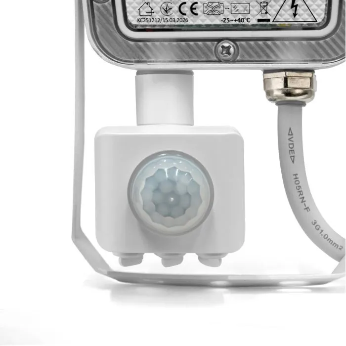 Прожектор Videx F5 10W 3000-5000-6500K з датчиком руху 230V White (VL-F5-010CW-S) зображення 4