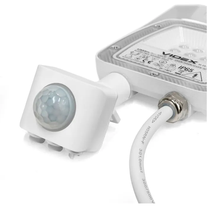 Прожектор Videx F5 10W 3000-5000-6500K з датчиком руху 230V White (VL-F5-010CW-S) зображення 6