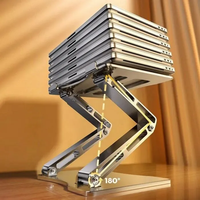 Підставка до ноутбука RTAKO RS-CP75D 3-Level Rotation Laptop Stand Silver (6930539537293) зображення 4