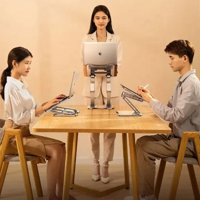 Підставка до ноутбука RTAKO RS-CP75D 3-Level Rotation Laptop Stand Silver (6930539537293) зображення 5