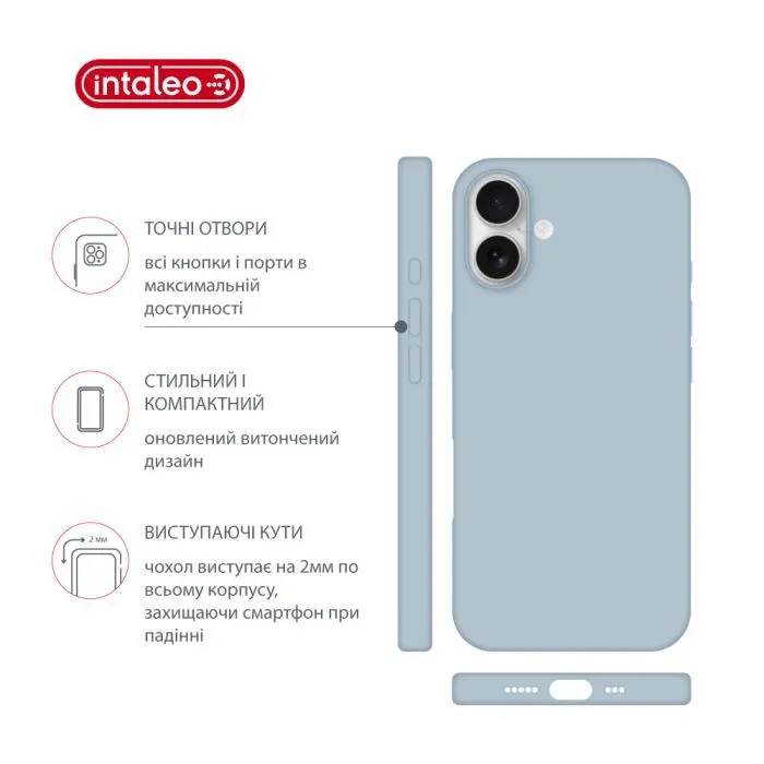 Чохол до мобільного телефона Intaleo SoftShell Apple iPhone 16 Light Blue (1283126609169) зображення 4