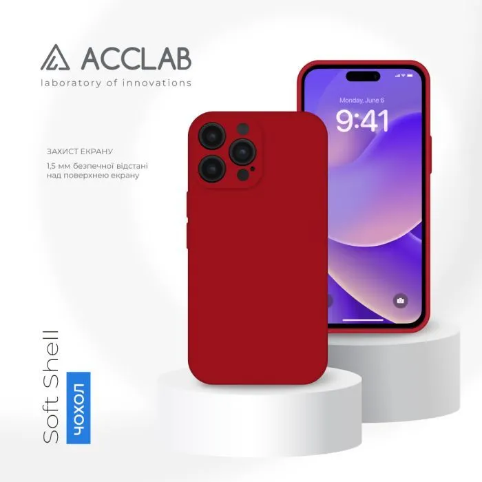 Чохол до мобільного телефона ACCLAB SoftShell Apple iPhone 14 Pro Red (1283126557057) зображення 4