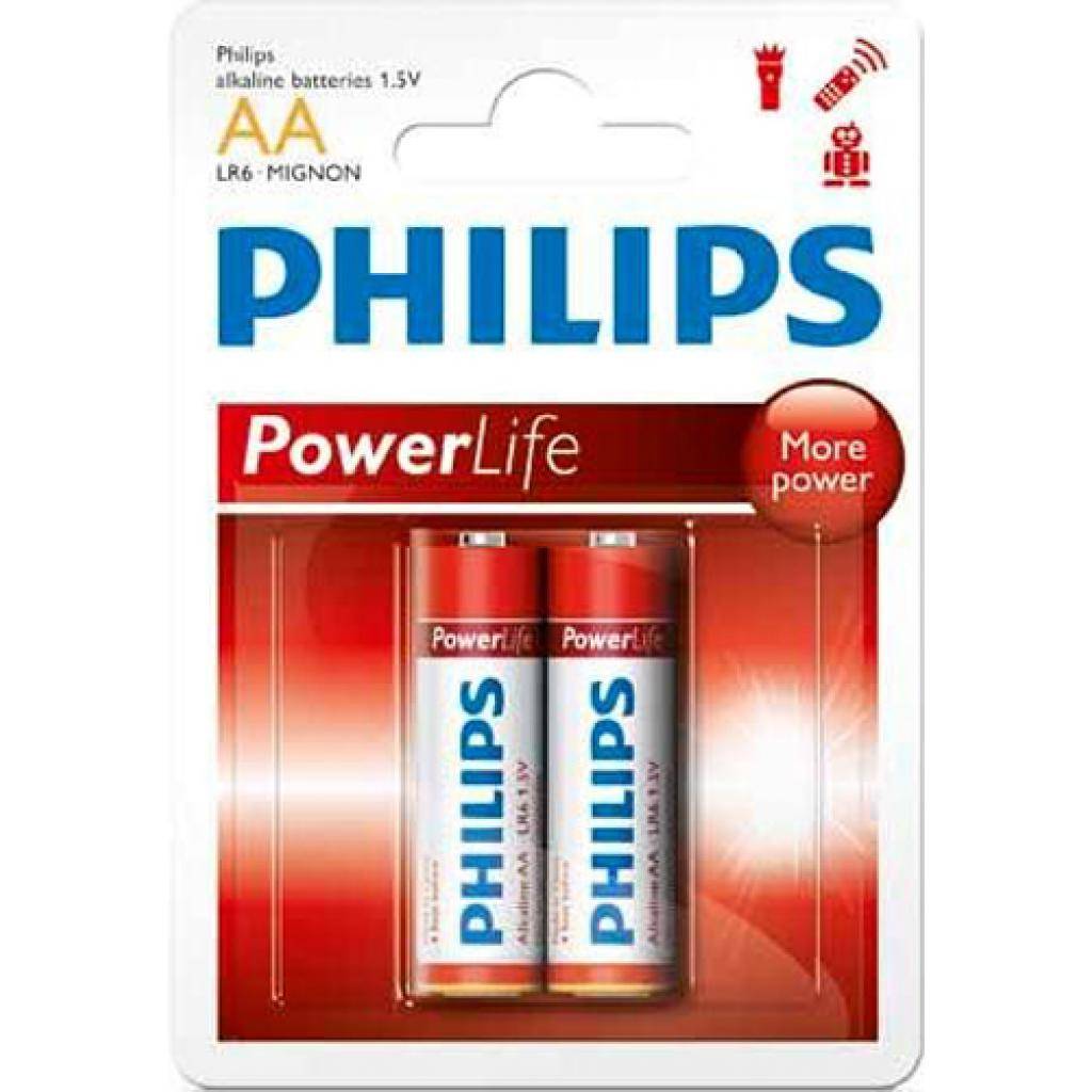 Батарейка Philips LR06 PHILIPS PowerLife P2B * 2 (LR6P2B/97)
