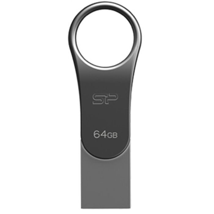 USB флеш накопитель Silicon Power 64GB Mobile C80 Silver USB 3.2 (SP064GBUC3C80V1S)