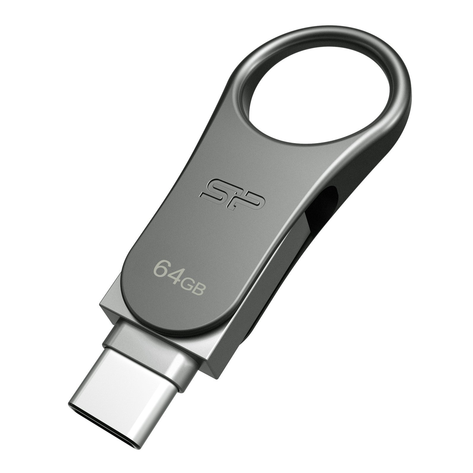 USB флеш накопичувач Silicon Power 128 GB DriveMobile C80 USB 3.1 + Type-C Silver (SP128GBUC3C80V1S) зображення 2