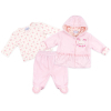 Набор детской одежды Luvena Fortuna велюровый розовый с кроликом (EP6149.0-3)