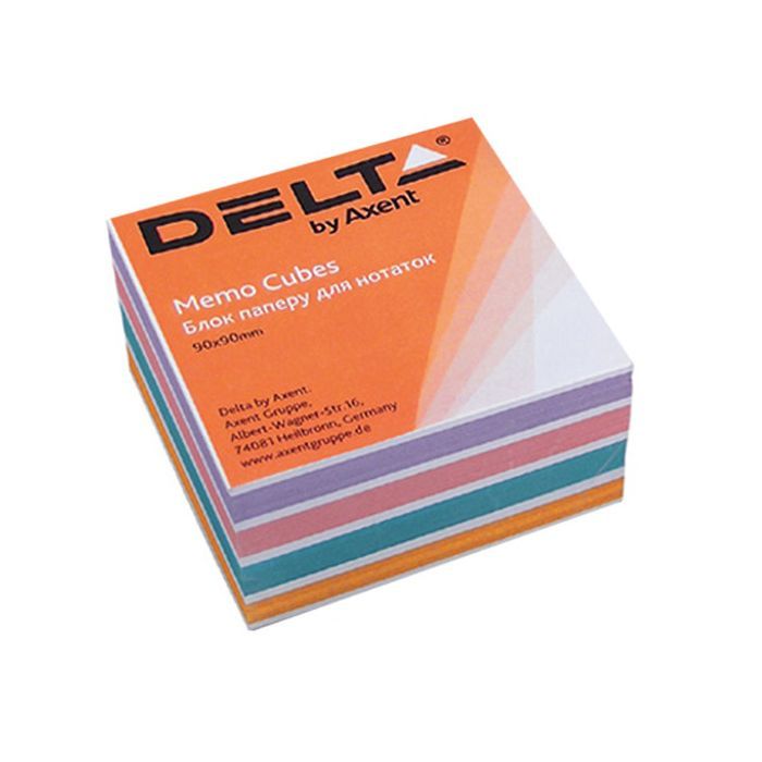 Бумага для заметок Delta by Axent "COLOR" 90Х90Х30мм, glued (D8024)