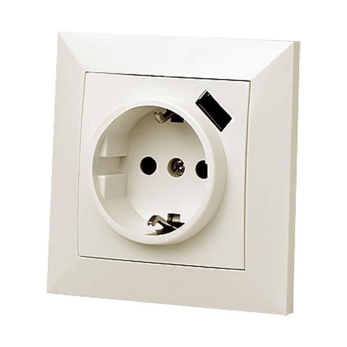 Розетка REAL-EL Розетка с 2*USB 10.5W (CSW-210-C)