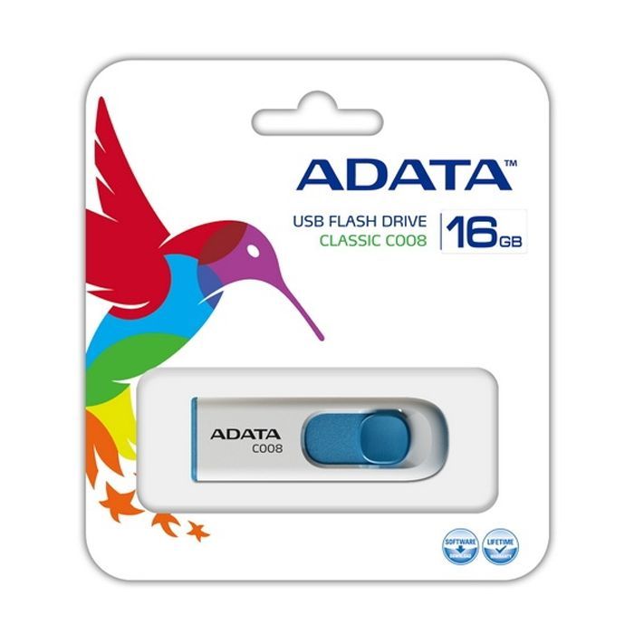 USB флеш накопитель ADATA 16GB C008 White USB 2.0 (AC008-16G-RWE) изображение 5