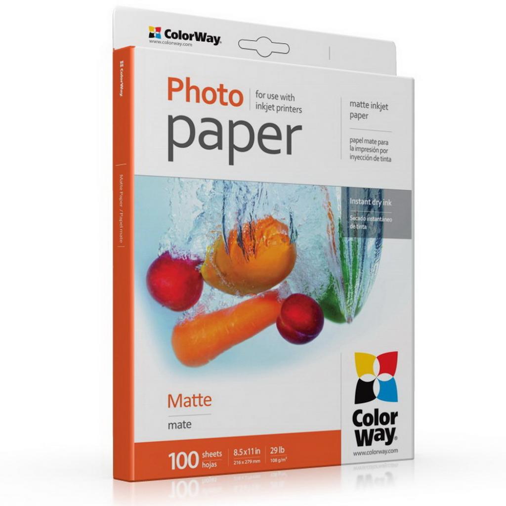 Фотопапір ColorWay Letter (216x279mm) matte (PM108100LT)
