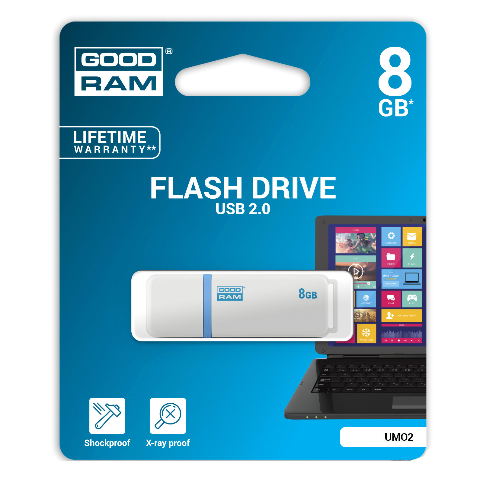 USB флеш накопитель Goodram 64GB UMO2 White Graphite USB 2.0 (UMO2-0640WER11) изображение 6