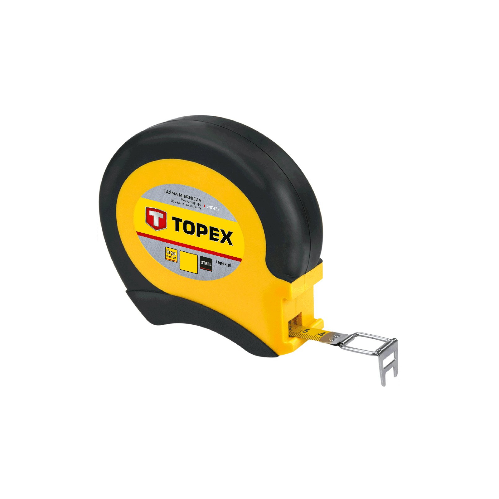 Рулетка Topex лента измерительная стальная, 20 м (28C412)