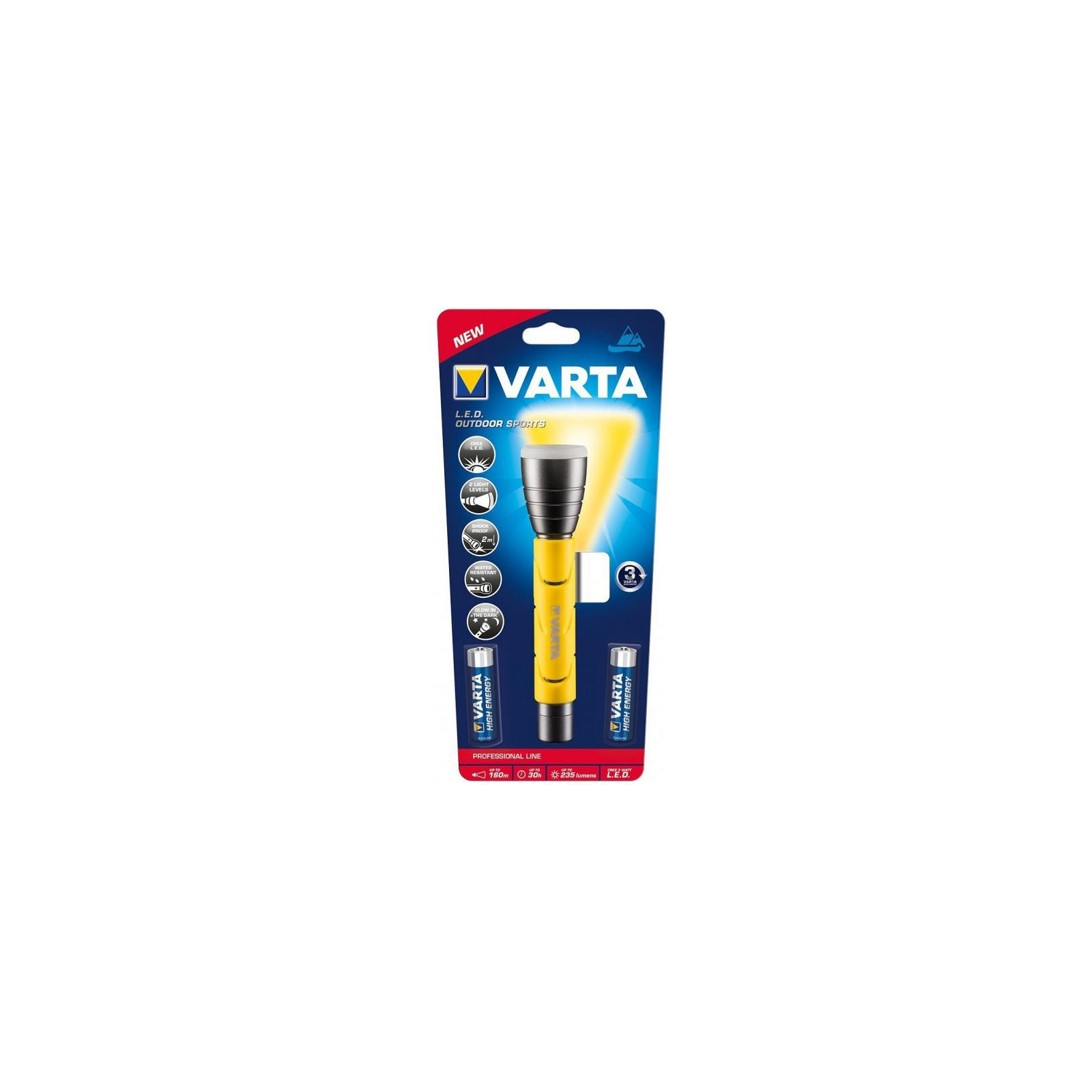 Фонарь Varta LED Outdoor Sports Flashlight 2AA (18628101421) изображение 5