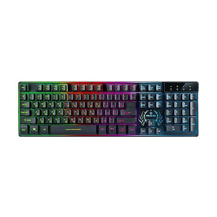 Клавиатура REAL-EL 7090 Comfort Backlit, black