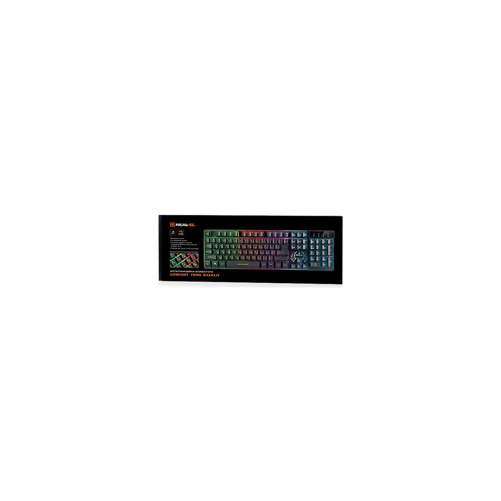 Клавіатура REAL-EL 7090 Comfort Backlit, black зображення 4