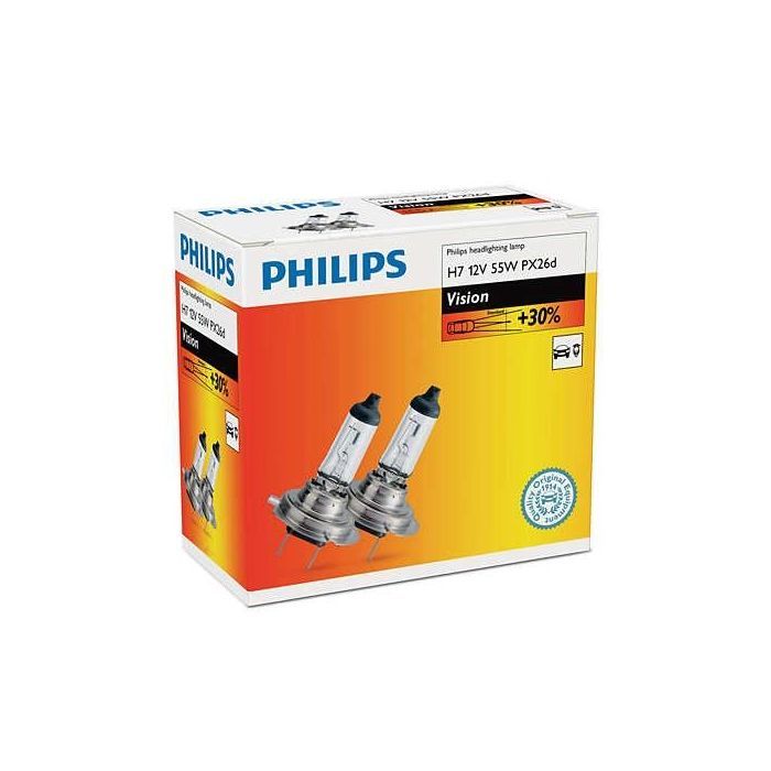 Автолампа Philips H7 Vision, 3200K, 2шт (12972PRC2)