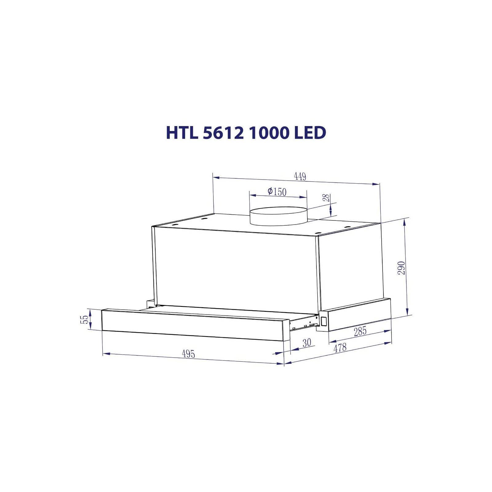 Вытяжка кухонная Minola HTL 5612 I 1000 LED изображение 8