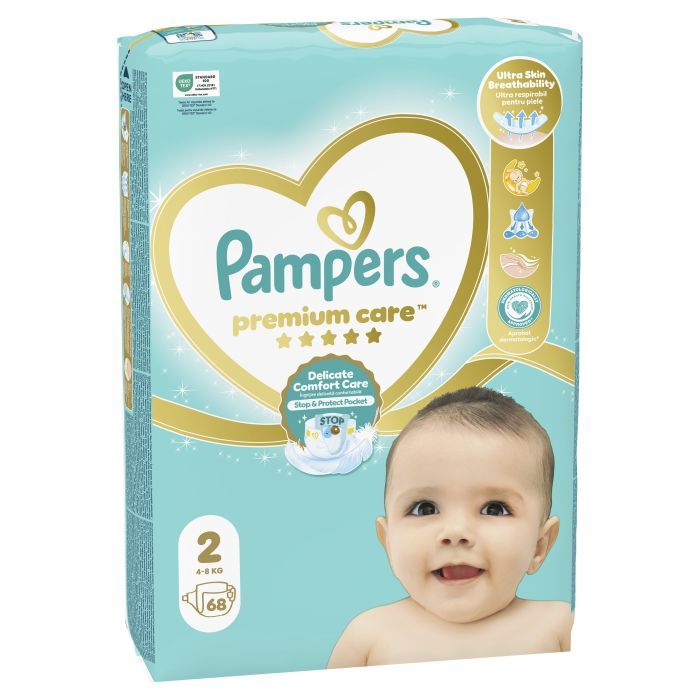 Подгузники Pampers Premium Care Розмір 2 (4-8 кг) 88 шт (8006540857717) изображение 2