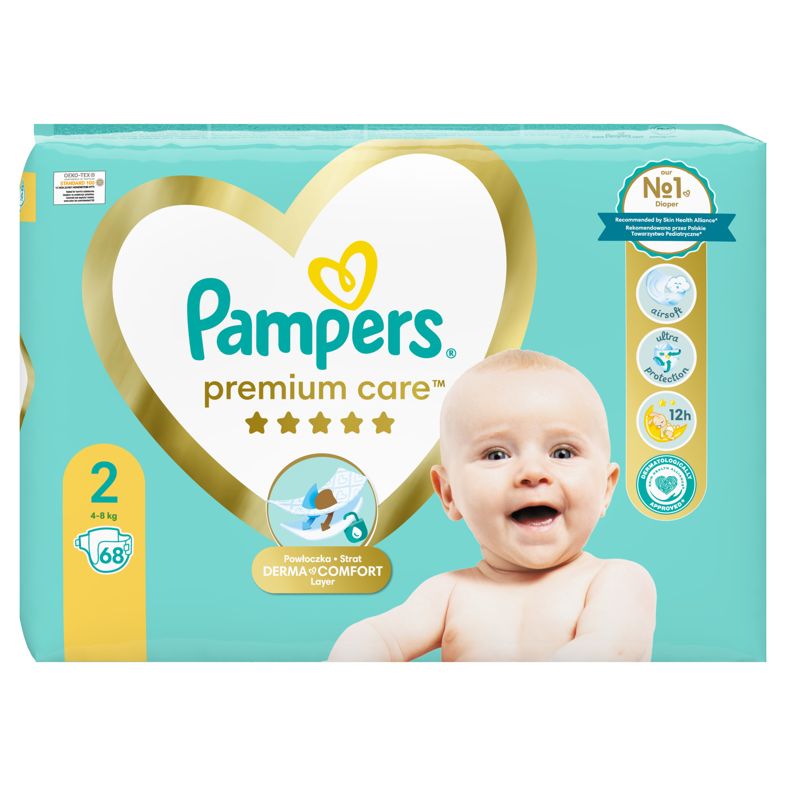Підгузки Pampers Premium Care Розмір 2 (4-8 кг) 148 шт (4015400770275) зображення 2
