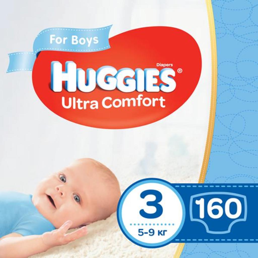 Підгузки Huggies Ultra Comfort 3 Mega хлопч 160 шт (80x2) (5029054218099)