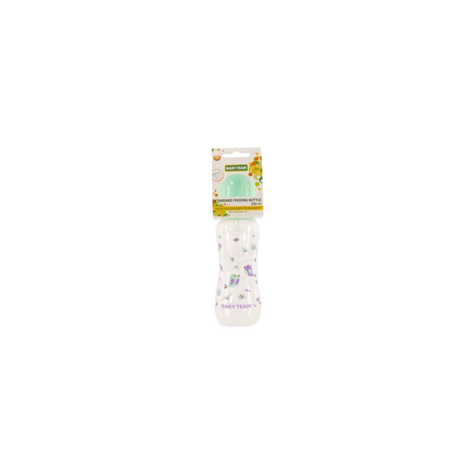 Бутылочка для кормления Baby Team с силиконовой соской 250 мл 0+ мятная (1121_мятный) изображение 3