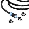 Дата кабель USB 3в1 (Lightning+MicroUSB+Type-C) Magnet only charge ColorWay (CW-CBUU020-BK) изображение 3