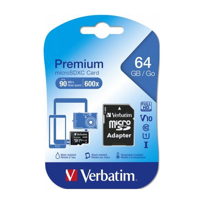 Карта пам'яті Verbatim 64GB microSDHC Class 10 (44084) зображення 3
