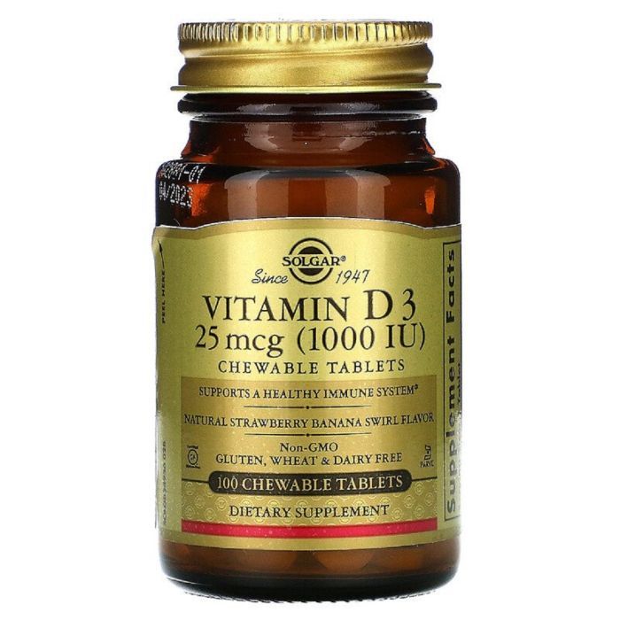 Вітамін Solgar Вітамін D3, Холекальциферол, Vitamin D3, Cholecalciferol, 25 (SOL-54956)