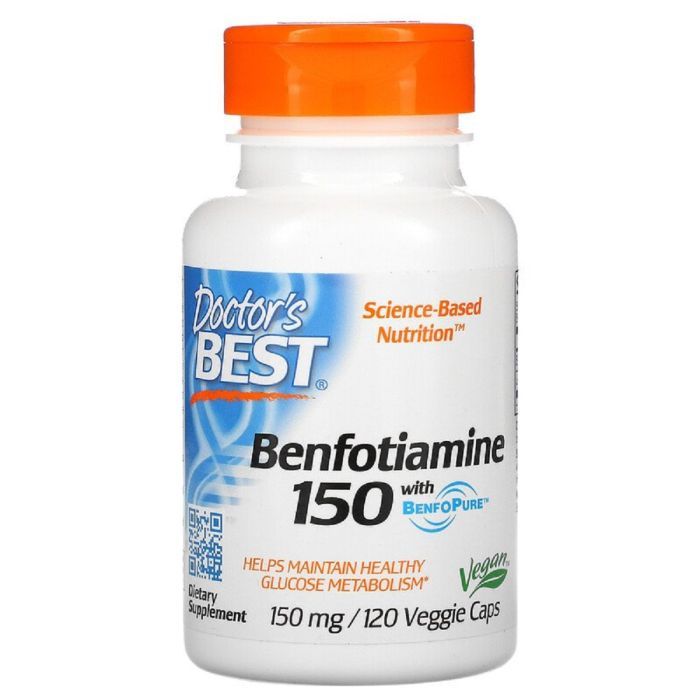 Витамин Doctor's Best Бенфотиамин, Benfotiamine 150, 150 мг, 120 капсул (DRB-00129)