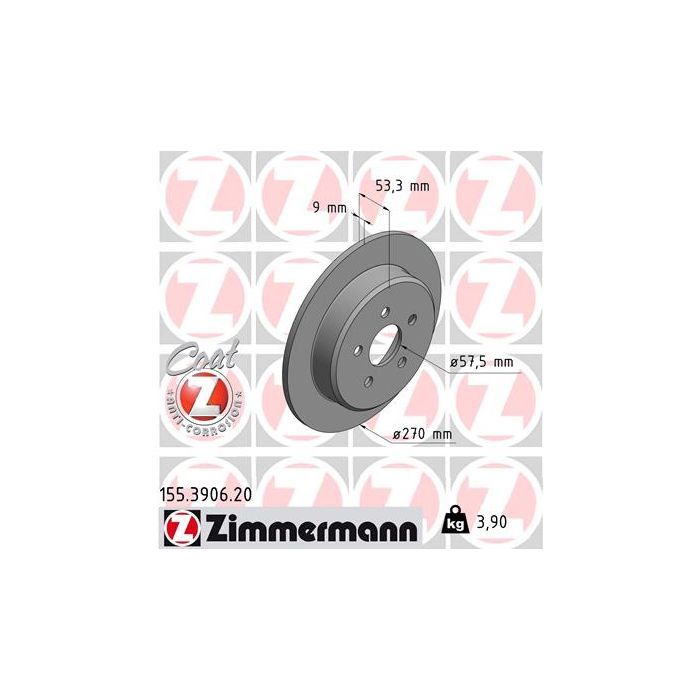 Тормозной диск ZIMMERMANN 155.3906.20