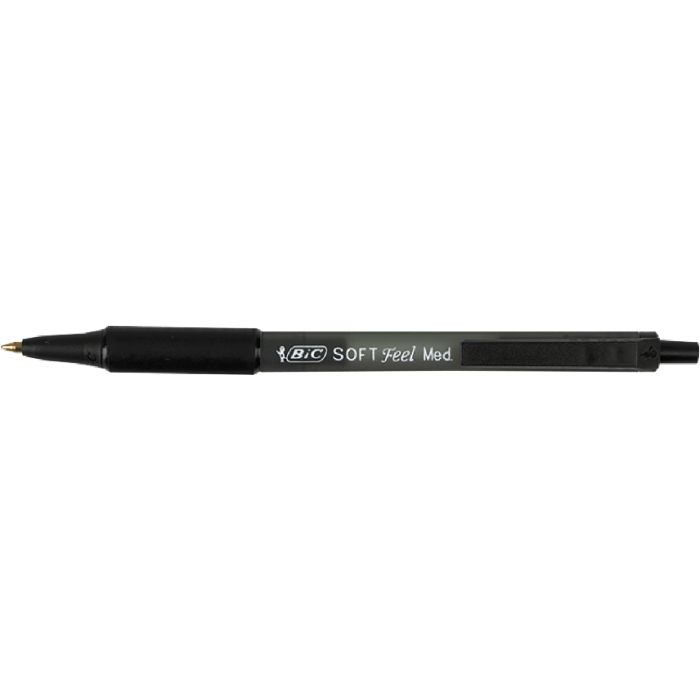 Ручка шариковая Bic автоматическая Soft Clic Grip с резиновым грипом Черная (bc837397)