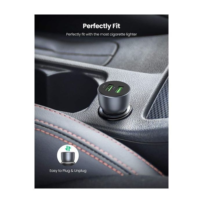 Зарядное устройство Ugreen CD213 36W 2xUSB QC 3.0 3A Car Charger (Dark Blue) (10144) изображение 6