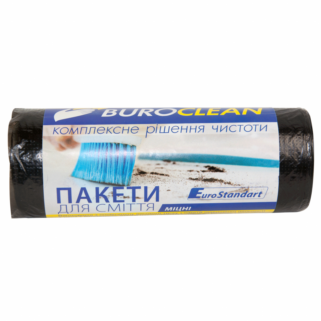 Пакети для сміття Buroclean EuroStandart міцні чорні 60 л 20 шт. (4823078922878)