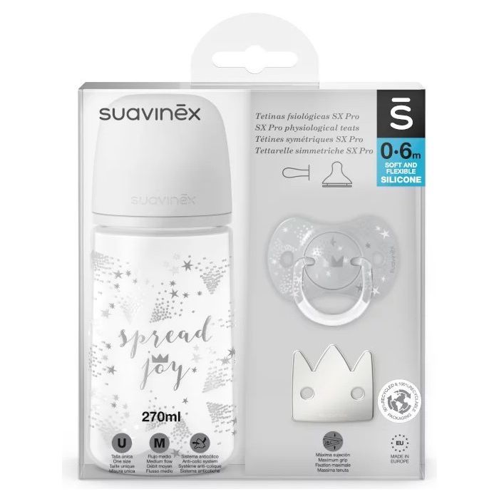 Набір для годування новонароджених Suavinex Чарівні історії срібна корона (307542)